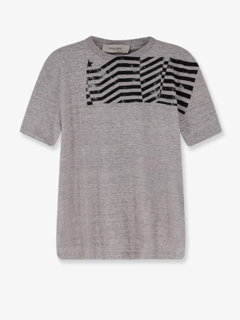 Golden Goose Golden Goose Deluxe Brand Cotton T-Shirt With Flag Print On The Front