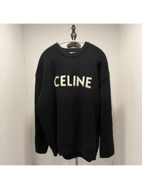 CELINE Celine Embroidered Logo Fuzzy Sweater Wool