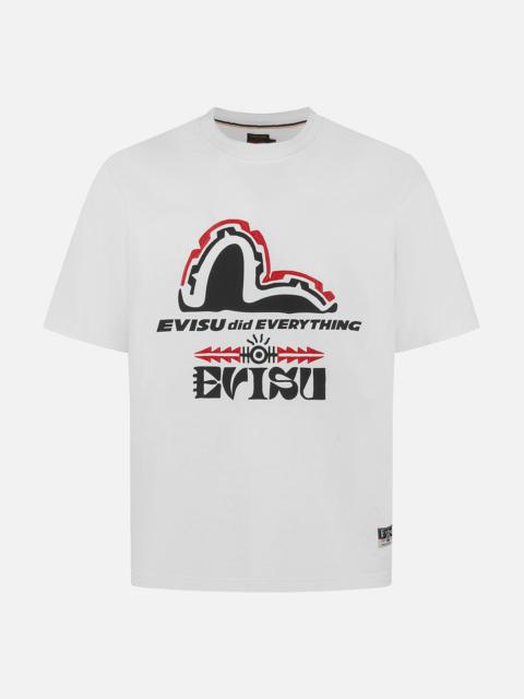 EVISU Totem Seagull and Logo Print Regular Fit T-shirt