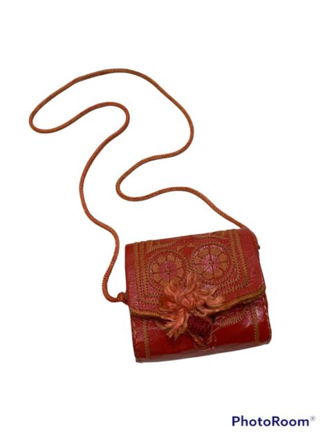 Other Designers VINTAGE HANDMADE NATIVE NAVAJO EMBROIDERED LEATHER BAG