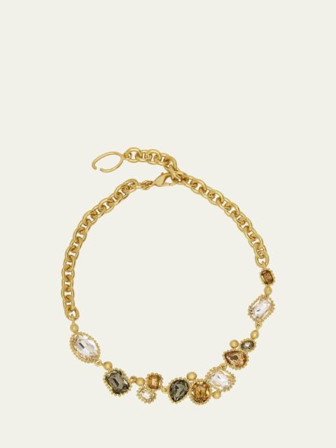 Oscar de la Renta Emerald Crystal Scramble Necklace