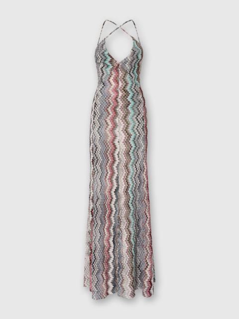 Missoni Long V-Neck Dress with Snake Pattern