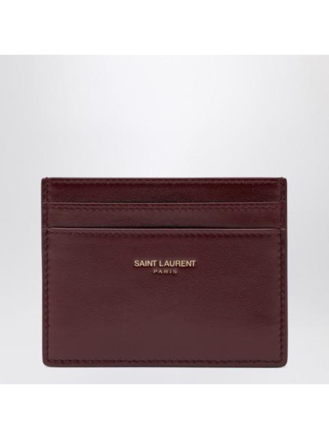 SAINT LAURENT Saint Laurent Dark Ruby Leather Credit Card Holder Women
