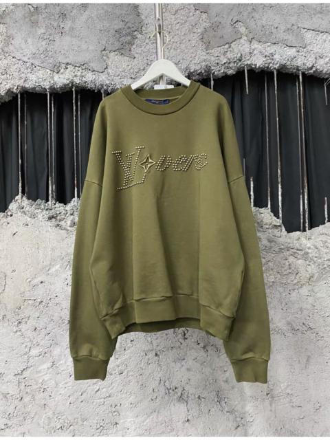 Louis Vuitton Louis Vuitton studded "Lovers" sweatshirt in khaki green