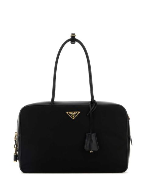 Prada Prada Women Black Leather And Re-Nylon Handbag