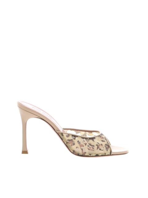 Amina Muaddi Amina Muaddi – Alexa Slipper – Lace Leopard