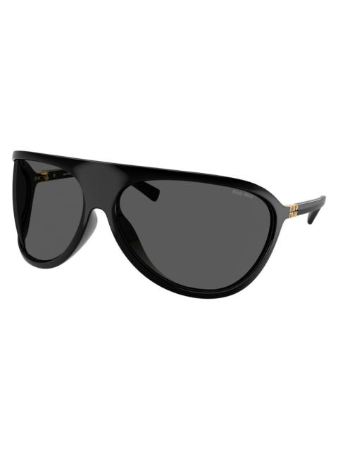 Miu Miu Miu Miu Dark Grey Irregular Ladies Sunglasses MU A01S 1AB5S0 75