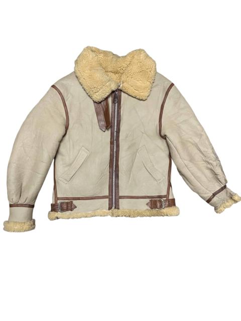 Other Designers Vintage Avirex Sheepskin Coat Shearling Leather Jacket B3