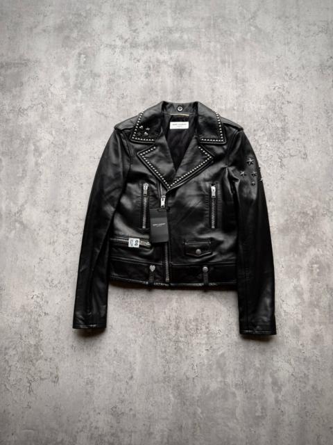 SAINT LAURENT Saint Laurent 17FW Star-Studded Lambskin Biker Jacket by Anthony Vaccarello