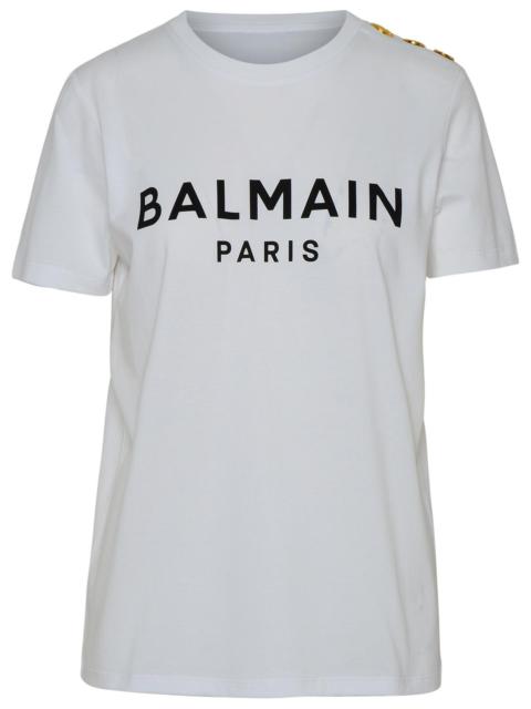 Balmain Balmain White Cotton T-Shirt Women