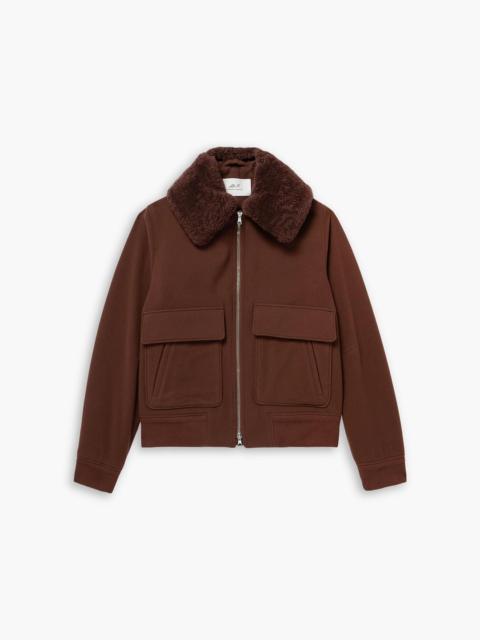 Other Designers Shearling-trimmed wool-blend felt bomber jacket