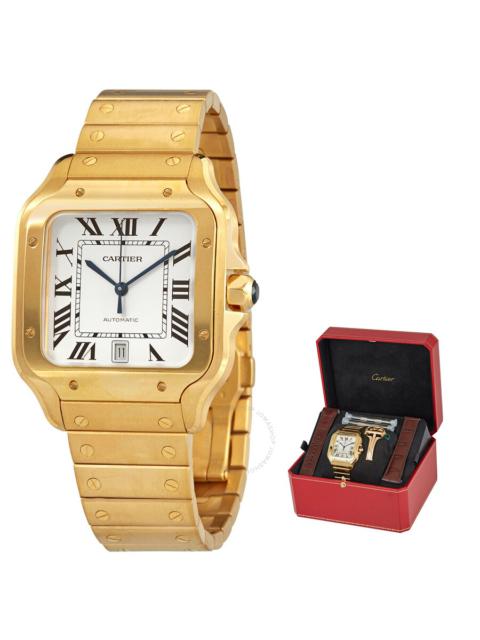 Cartier Cartier Santos Automatic White Dial 18kt Yellow Gold Men's Watch WGSA0029