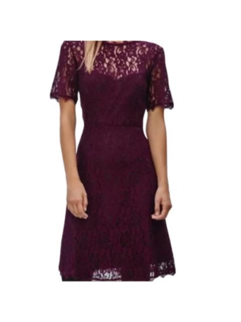 Other Designers Aritzia Babaton Size 0 Wine Red Lace Short Sleeve Dress