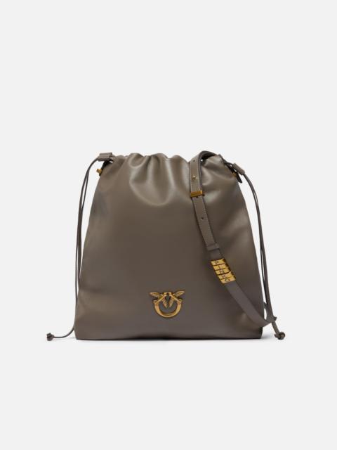PINKO VERTICAL MEDIUM LEATHER SLOUCHY BAG