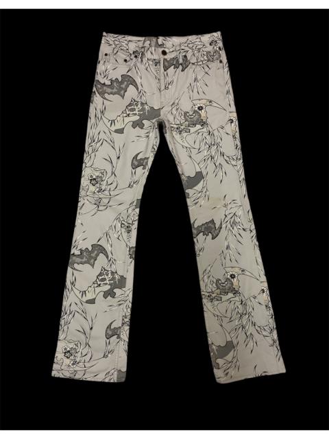 Other Designers Vintage - Vintage 90’s Glamdy Over Print Floral Flower Denim Pants