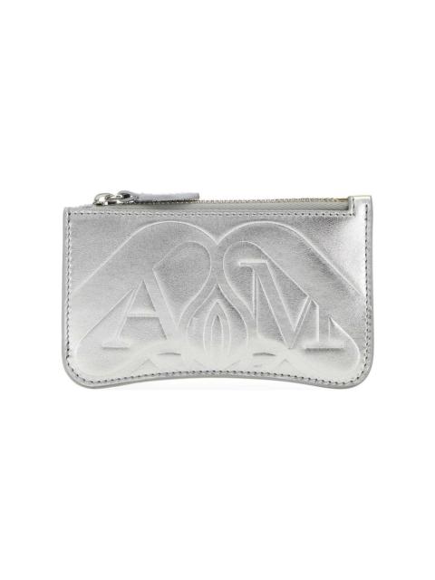 Alexander McQueen Logo Embossed Zipped Wallet