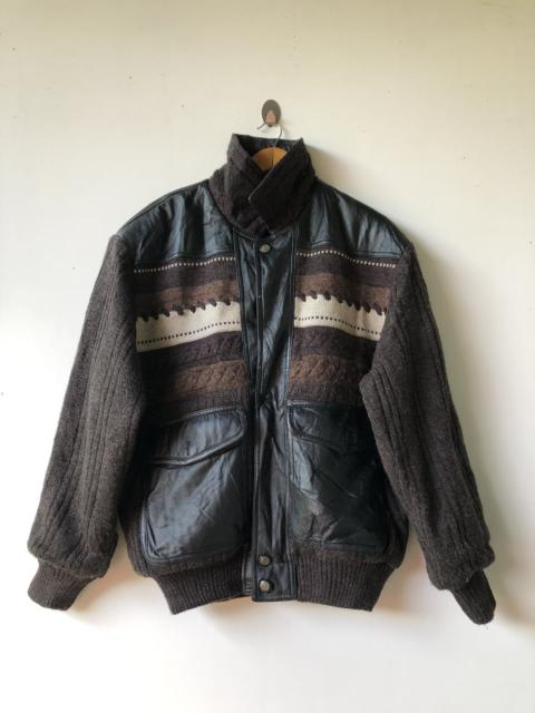 Other Designers Leather Jacket - Vintage Pagelo wool Navajo leather Bomber jackets