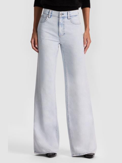 Alice + Olivia Alice + Olivia Chic High Waist Wide Leg Jeans in Darla Light Indigo at Nordstrom