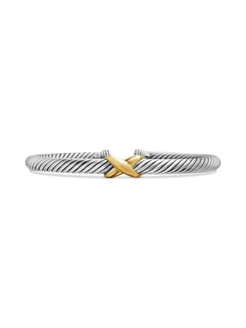DAVID YURMAN David Yurman X Classic Cable Station Bracelet in Sterling Silver with 14K Gold, 5mm at Nordstrom