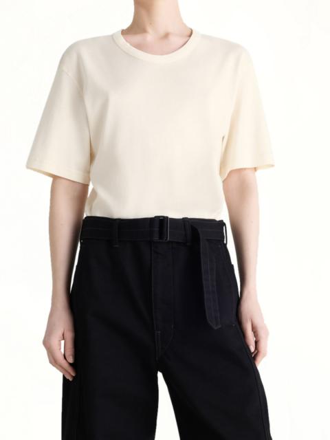 Lemaire Rib SS T-Shirt in Light Cream