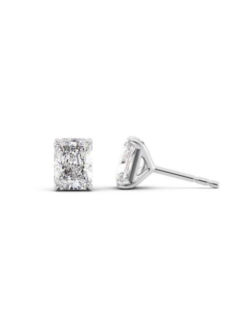 Tresorra - Tresorra 14K White Gold 2 ctw Radiant Cut Lab-Grown Diamond IGI Certified Stud Earrings