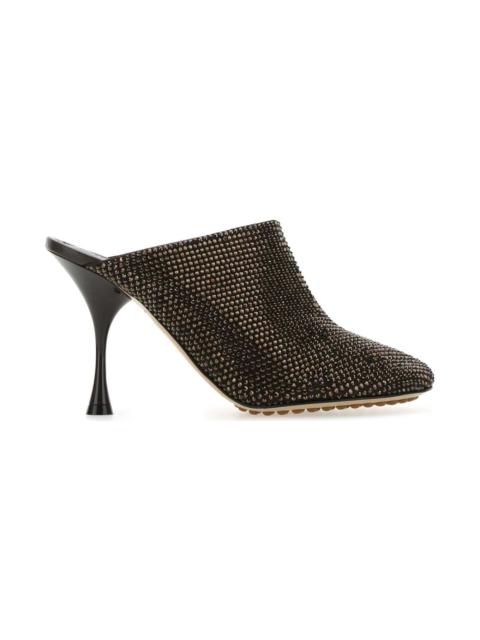 Bottega Veneta Embellished Suede Sparkle Dot Sock Mules