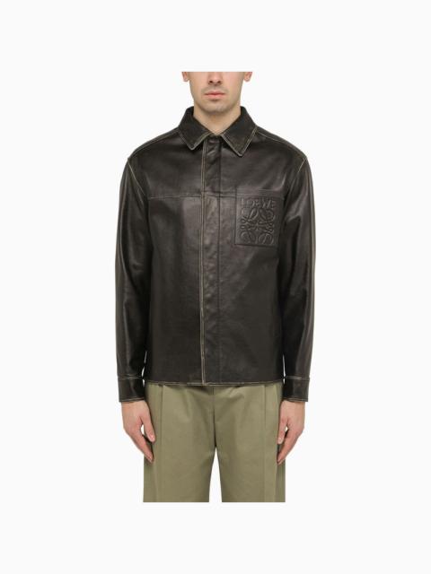 Loewe Black Nappa Shirt-Jacket With Anagram Men