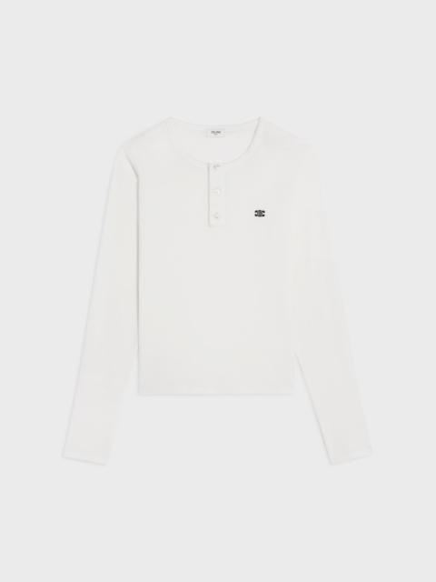 CELINE long sleeved t-shirt IN RIBBED COTTON JERSEY