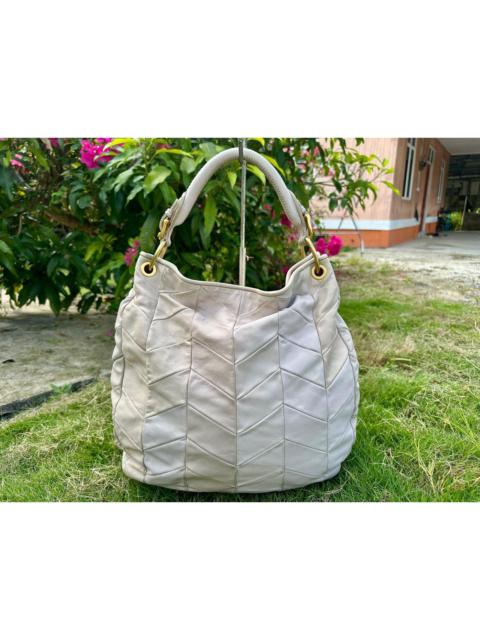 Miu Miu Authentic Miu Miu Quilted Chevron Leather Hobo Bag