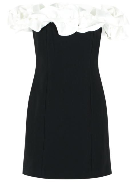 ROTATE Rotate Mini Dress With Ruffles In Black And White Polyester Women