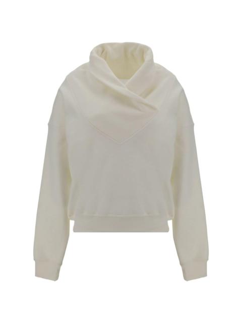 draped-detail cowl-neck sweatshirt