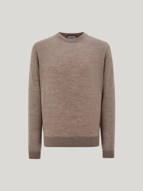 Canali CANALI NUVOLA EXTRA-FINE MERINO WOOL SEAMLESS CREW NECK HAZELNUT
