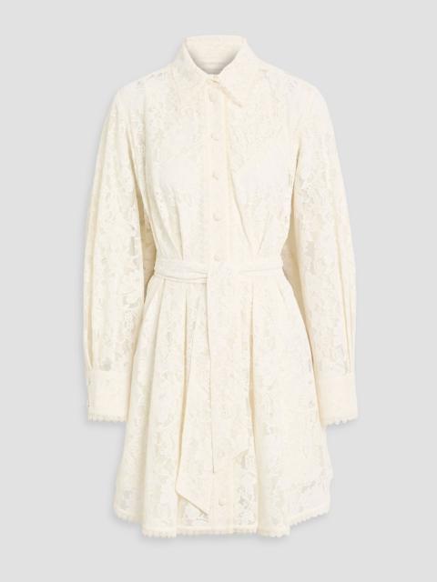 Zimmermann Belted corded lace mini dress