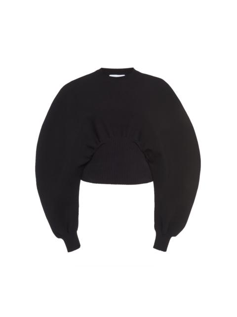 Bottega Veneta Ribbed-Trim Wool Knit Sweater black