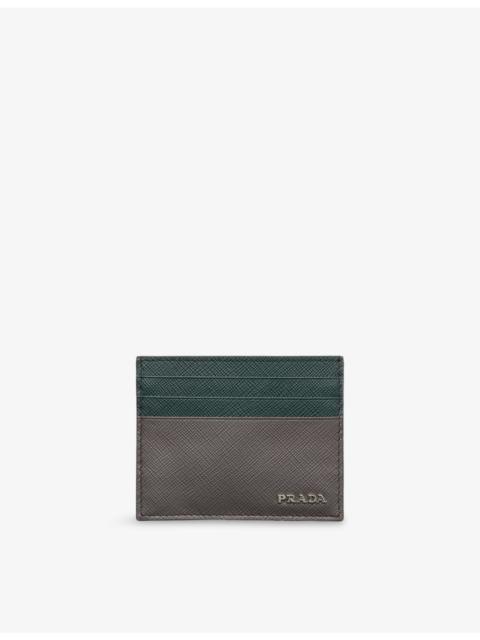 Prada Logo-plaque saffiano leather card holder