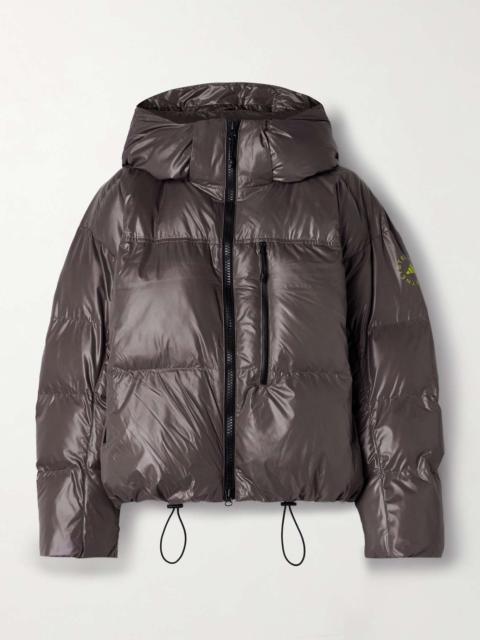 TrueNature hooded quilted padded recycled-shell jacket Charcoal