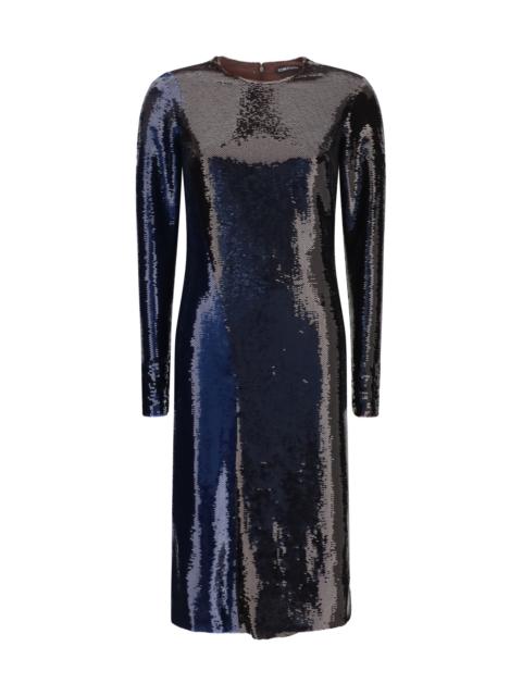 TOM FORD Tom Ford Two-tone Sequin Dress Royal Blue/Brown