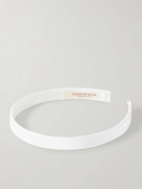 Lucy silk-satin headband Cream