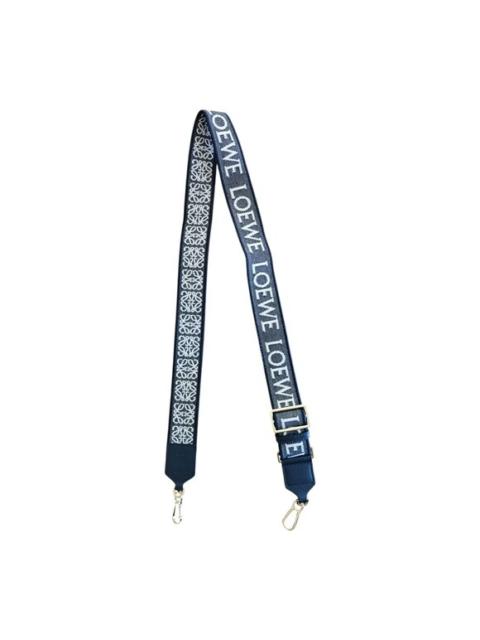 Loewe Loewe Logo and Anagram strap - jacquard and leather - blue/white with gold hdw
