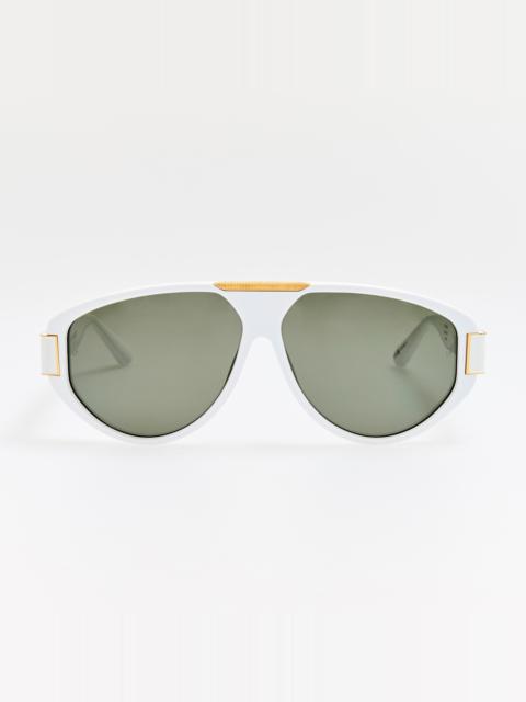 LINDA FARROW Rowan Sunglasses in White
