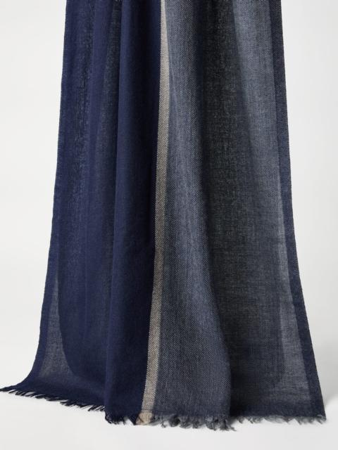 Brunello Cucinelli Cashmere and silk color block scarf