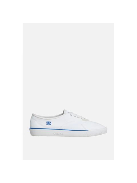 CELINE CELINE Alan Canvas Suede Calfskin White Sneakers New & Authe