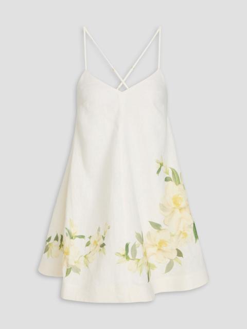 Zimmermann Floral-print linen mini dress