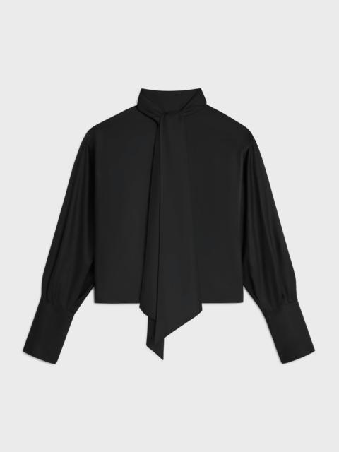 CELINE cropped lavalliere shirt IN silk twill