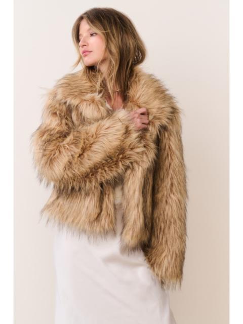 LoveShackFancy Valina Faux Fur Jacket