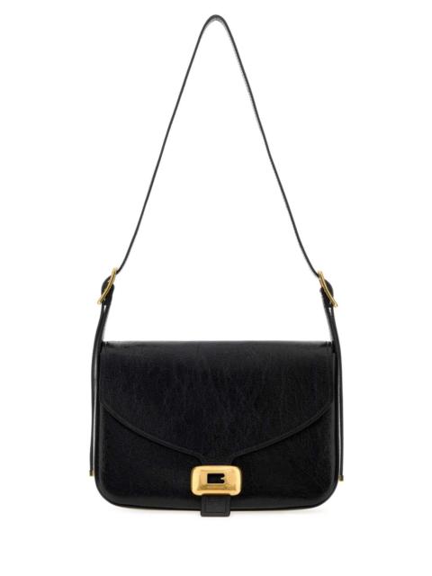 BALENCIAGA Balenciaga Women Black Leather Medium Clicca Shoulder Bag