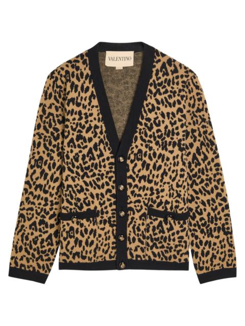 Valentino Valentino Garavani Leopard-print Wool Cardigan