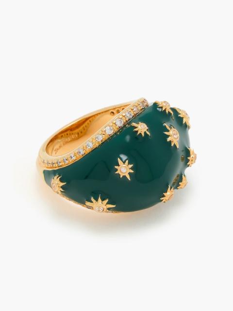 Zimmermann Gold-tone, enamel and crystal ring
