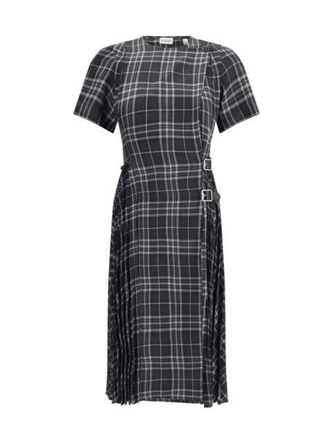 Burberry Burberry Women Check Wool Blend Kilt Dress