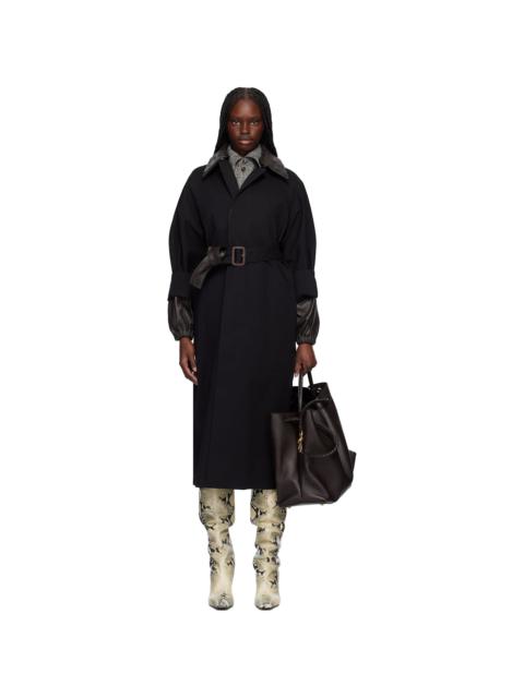 Bottega Veneta Black Cotton Trench Coat